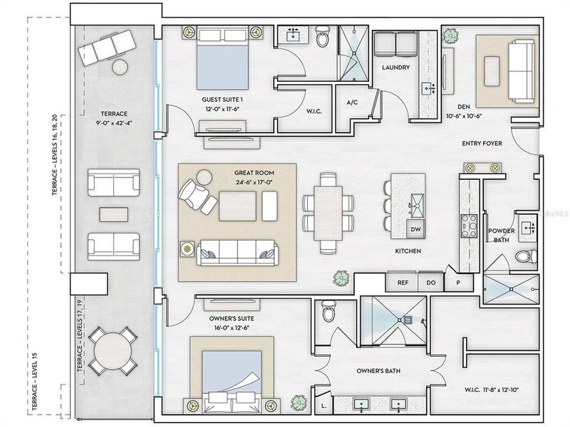 2D floor plan layout of this home in , Sarasota, FL (Image 4).