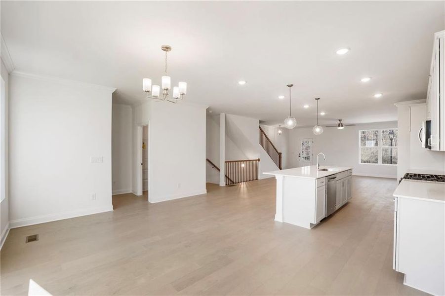 Furnished interior view inside a new home in , Sugar Hill (Image 11). Furnished interior view inside a new home in , Sugar Hill (Image 11).