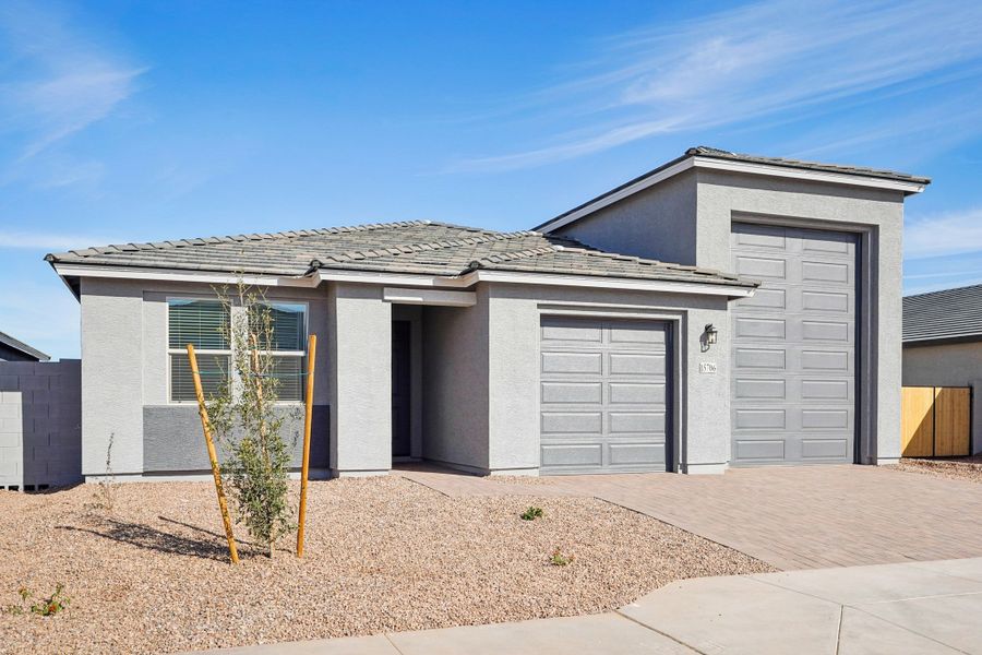 Exterior elevation. Finishes and options may vary by community Exterior elevation. Finishes and options may vary by community