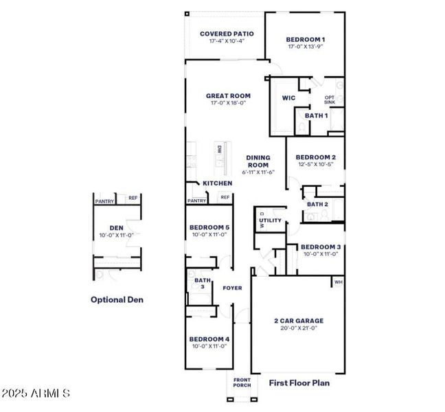 Hayden Floor Plan with Optional Den or 5 Hayden Floor Plan with Optional Den or 5