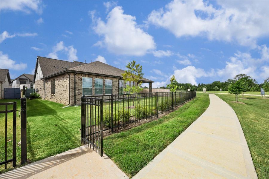 Direct private gate access to neighborhood walking trails.