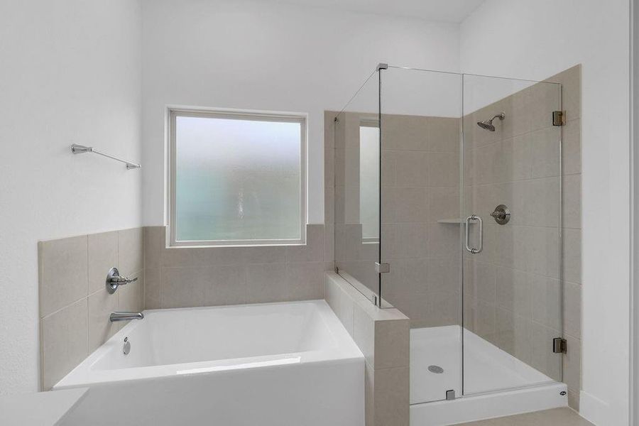 Primary separate shower and tub representative Primary separate shower and tub representative