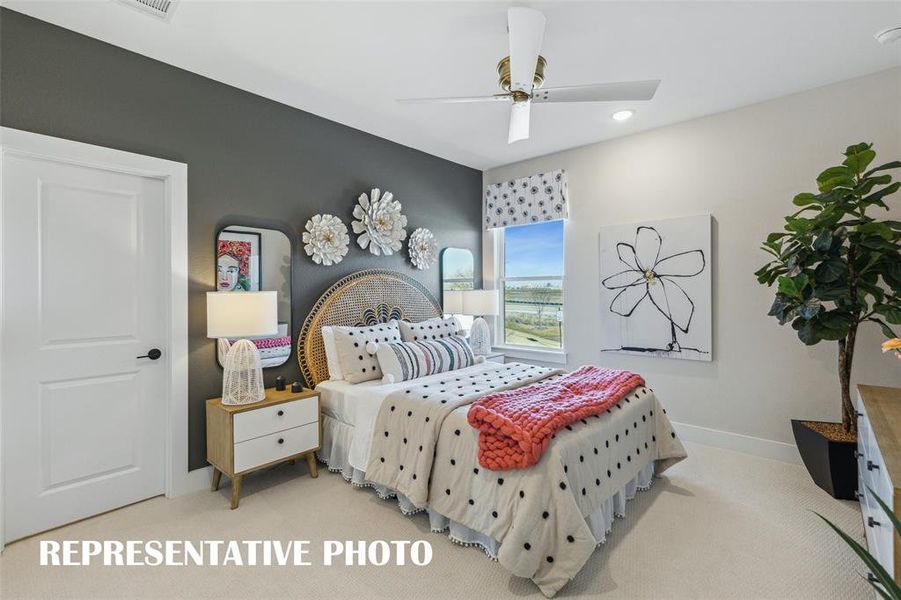 One of several nicely sized secondary bedrooms in our Madison II floor plan.  REPRESENTATIVE PHOTO