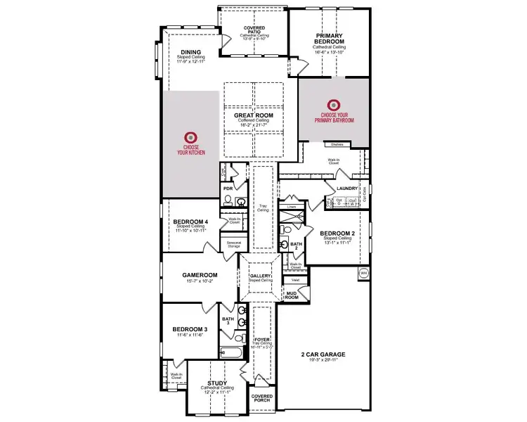 2D floor plan layout for the Lynnewood by Beazer Homes in Legacy, League City, TX (Image 3).