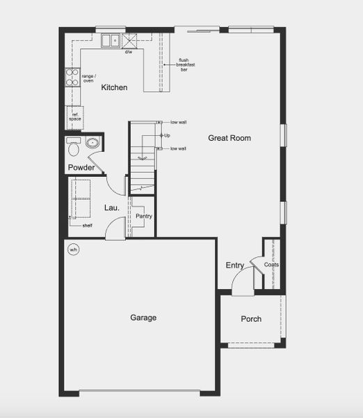 2D floor plan layout for the Plan 2107 Modeled by KB Home in The Preserve at Legends Pointe I, Hudson, FL (Image 2). 2D floor plan layout for the Plan 2107 Modeled by KB Home in The Preserve at Legends Pointe I, Hudson, FL (Image 2).