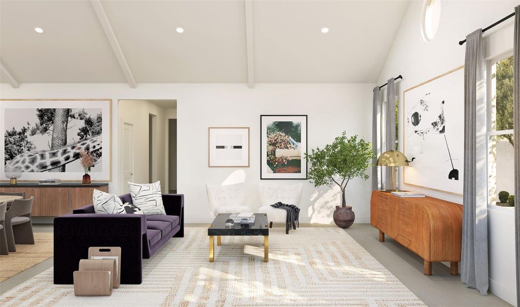 Sun-lit great room (*Artist rendering used for illustration purposes only.)