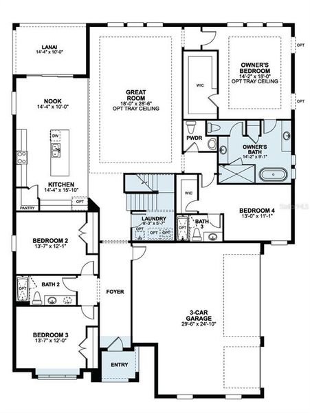 2D floor plan layout of this home in Willow Run, Apopka, FL (Image 3). 2D floor plan layout of this home in Willow Run, Apopka, FL (Image 3).