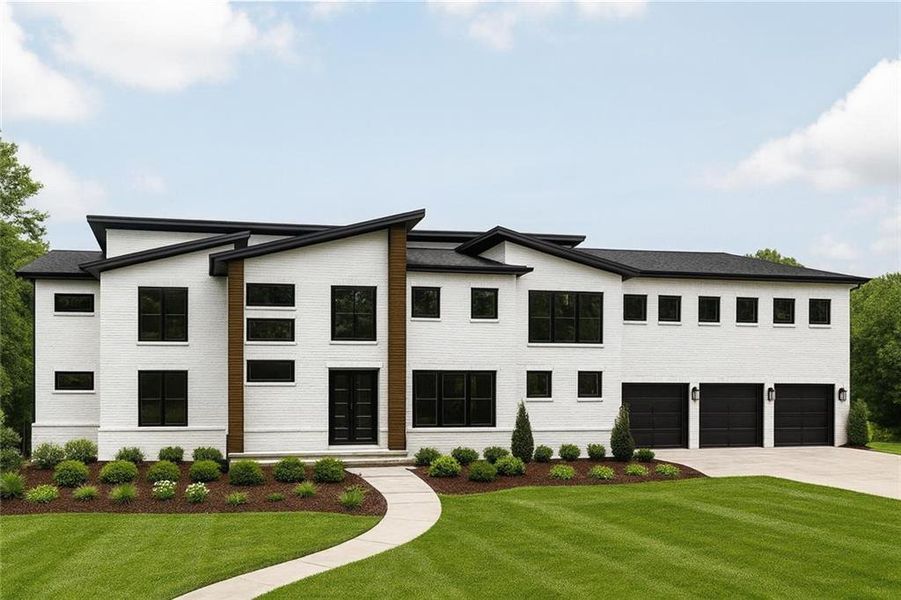 Front exterior of a new home in , Atlanta, GA, highlighting curb appeal (Image 1). Front exterior of a new home in , Atlanta, GA, highlighting curb appeal (Image 1).
