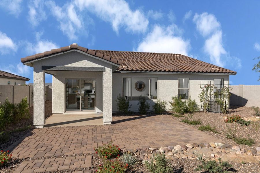 Representative exterior details of a home built from the 1513 Modeled by KB Home in Skyline Village Enclaves, San Tan Valley (Image 4). Representative exterior details of a home built from the 1513 Modeled by KB Home in Skyline Village Enclaves, San Tan Valley (Image 4).