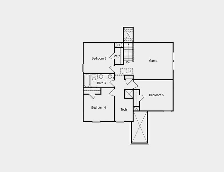 2D floor plan layout for the Reid by Taylor Morrison in Hockley Meadows 45s, Hockley, TX (Image 5). 2D floor plan layout for the Reid by Taylor Morrison in Hockley Meadows 45s, Hockley, TX (Image 5).