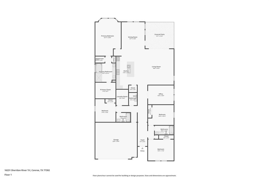 2D floor plan layout of this home in Evergreen 55', Conroe, TX (Image 5).