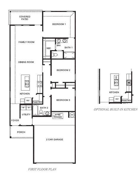 2D floor plan layout for the Amber by D.R. Horton in Holly Ridge, Rosenberg, TX (Image 3).