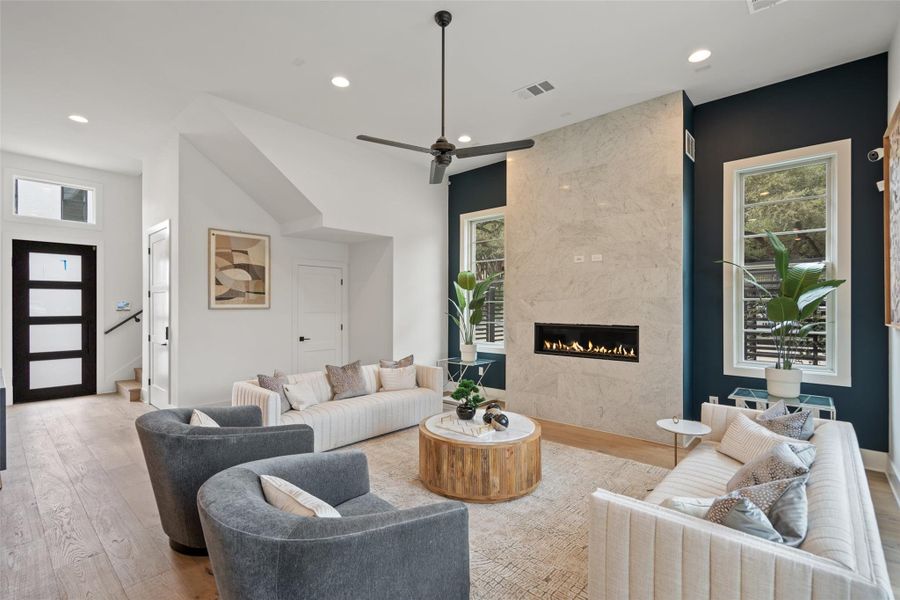 Furnished interior view inside a new home in Spyglass, Austin (Image 9).