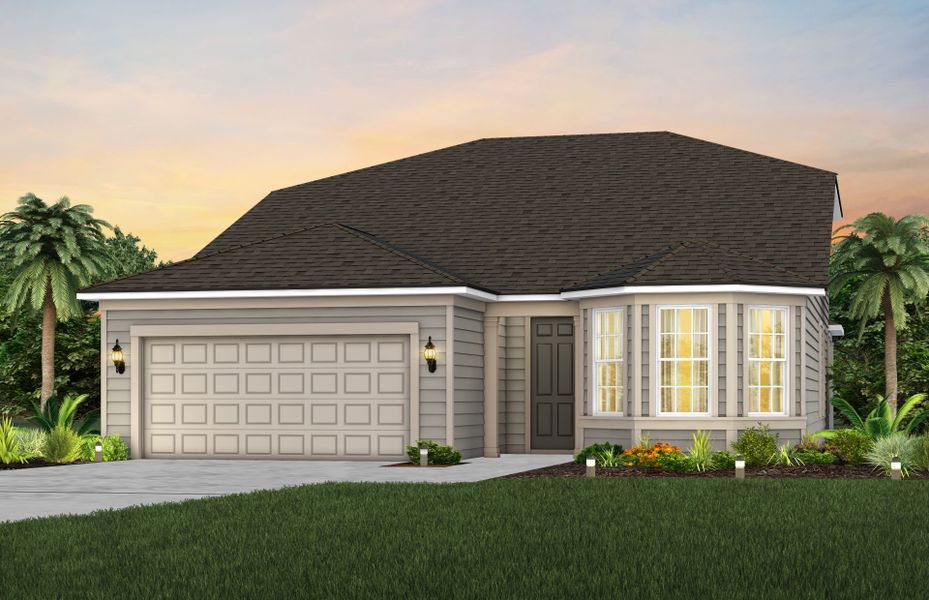 Representative exterior photo of a completed home built from the Mystique Grand by Pulte Homes in Lakeview Estates, Palm Coast, FL (Image 20).