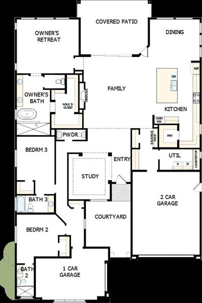 2D floor plan layout of this home in The Ridge at Victory, Buckeye, AZ (Image 5).