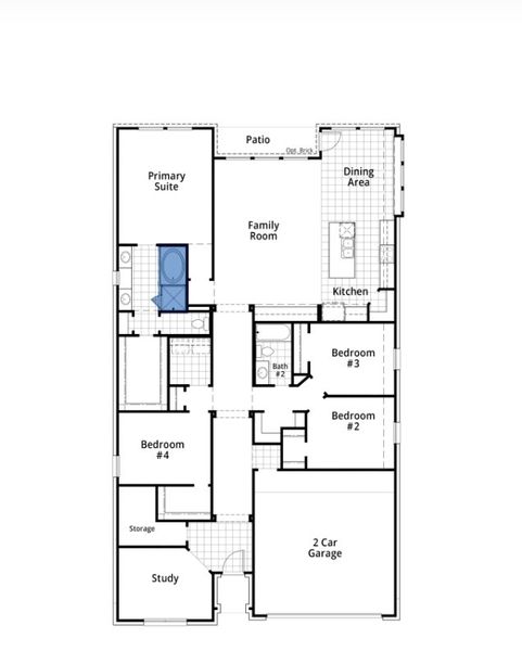 2D floor plan layout for the Denton Plan by Highland Homes in Wildrye, Waller, TX (Image 4). 2D floor plan layout for the Denton Plan by Highland Homes in Wildrye, Waller, TX (Image 4).