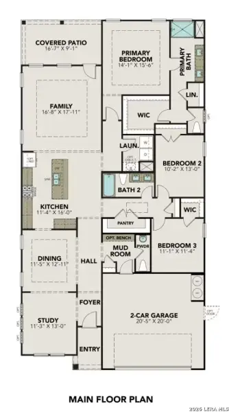 2D floor plan layout of this home in Hannah Heights, Seguin, TX (Image 3).