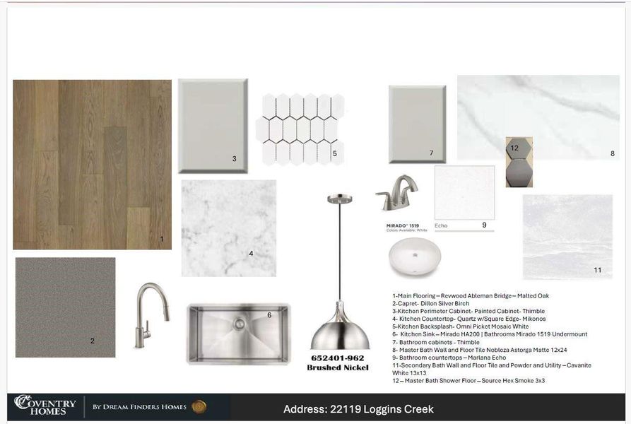 Sample of building materials used in homes in Bridgeland, Cypress (Image 4). Sample of building materials used in homes in Bridgeland, Cypress (Image 4).