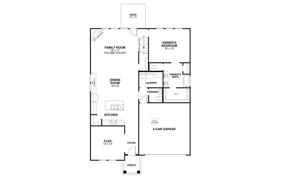 2D floor plan layout for the Birmingham by M/I Homes in Lily Creek at Sutton Fields, Aubrey, TX (Image 3). 2D floor plan layout for the Birmingham by M/I Homes in Lily Creek at Sutton Fields, Aubrey, TX (Image 3).