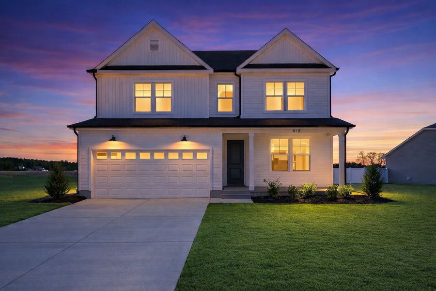 Front exterior of a new home in Country Club Creek, Ayden, NC, highlighting curb appeal (Image 10).