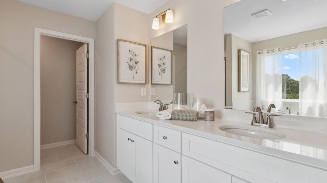 Representative furnished interior of a home built from the Meridian II by DRB Homes in Copperfield, Locust Grove (Image 40).