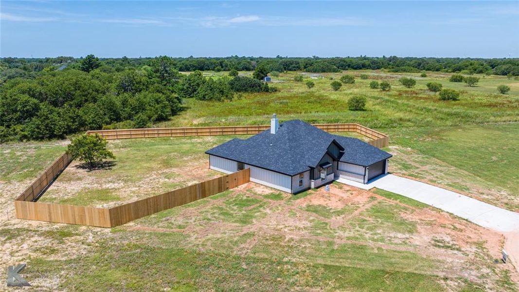 Aerial view of sparsely populated area