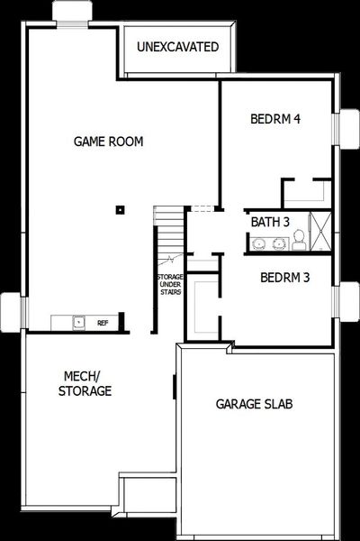 2D floor plan layout of this home in Cloverleaf – Mountainview Collection, Monument, CO (Image 6).