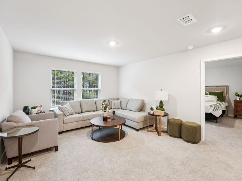 Furnished interior view inside a new home in Moss Farms, Lula (Image 13). Furnished interior view inside a new home in Moss Farms, Lula (Image 13).