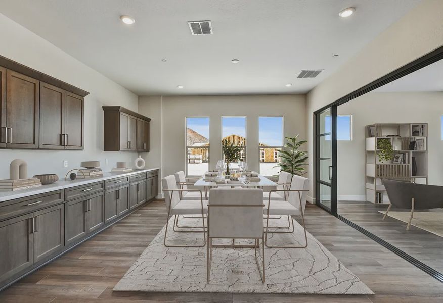 Virtually Staged Ridgecrest Costa Homesite 105 Dining Kitchen - 3 of 20