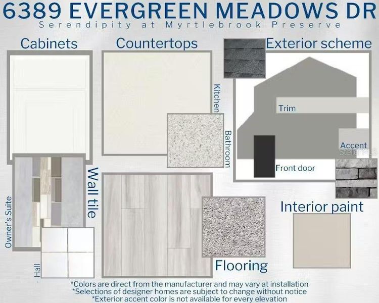 Sample of building materials used in homes in Myrtlebrook Preserve, Lakeland (Image 3).