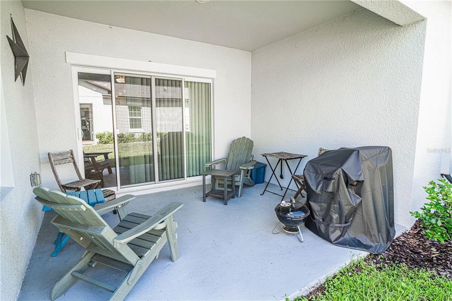 Exterior details and patio area of a home in Angeline Active Adult, Land O' Lakes (Image 21).