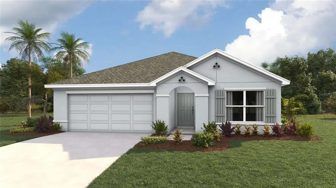 Front exterior of a new home in Ocala Crossings South, Ocala, FL, highlighting curb appeal (Image 1). Front exterior of a new home in Ocala Crossings South, Ocala, FL, highlighting curb appeal (Image 1).
