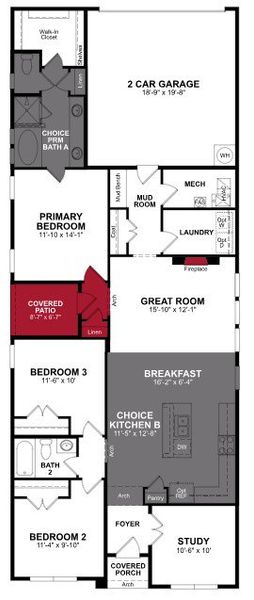 2D floor plan layout of this home in Treeline, Justin, TX (Image 3). 2D floor plan layout of this home in Treeline, Justin, TX (Image 3).
