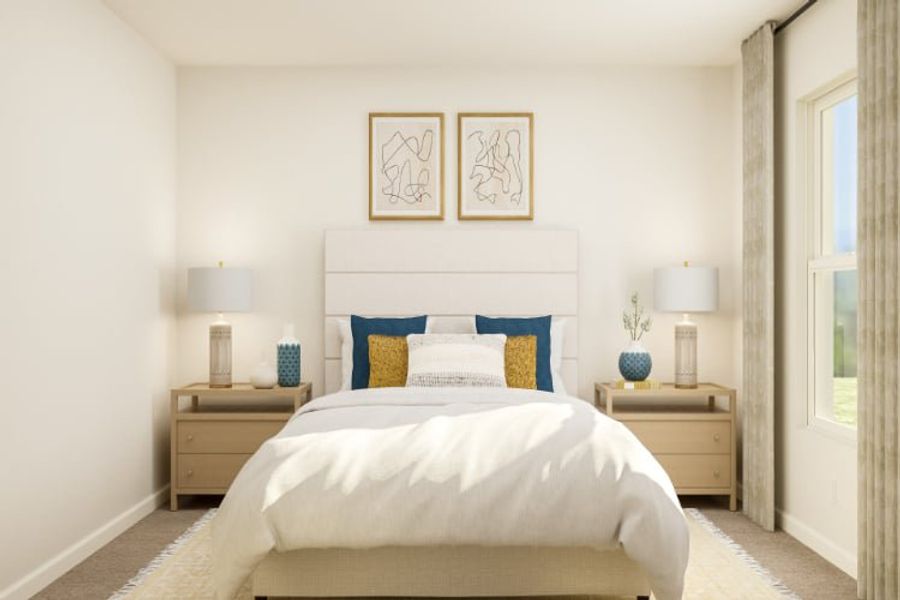 A bedroom with a bed and lamps. A bedroom with a bed and lamps.