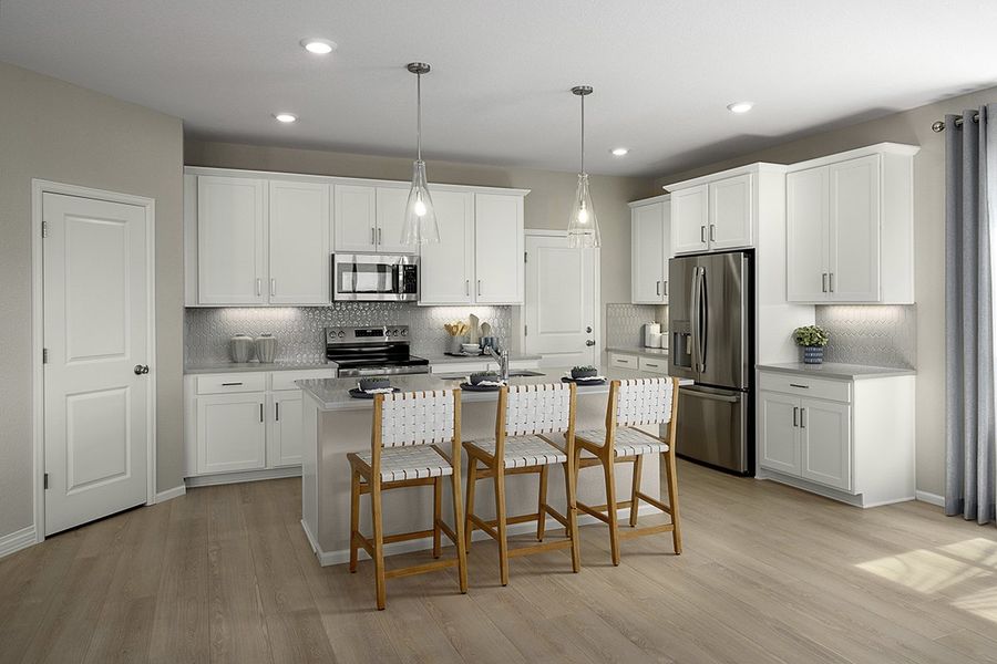 Representative furnished interior of a home built from the Plan 2193 Modeled by KB Home in Farmlore, Brighton (Image 9).