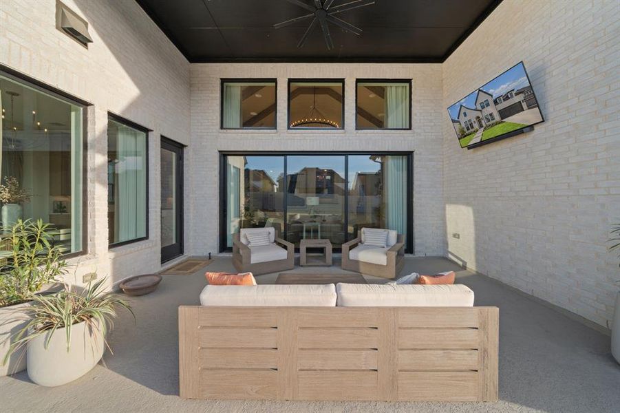 Exterior details and patio area of a home in Painted Tree 60' Series, McKinney (Image 3).