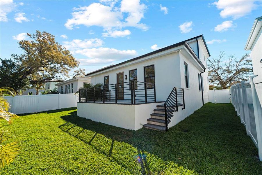 Rear of Home View/Fenced Yard