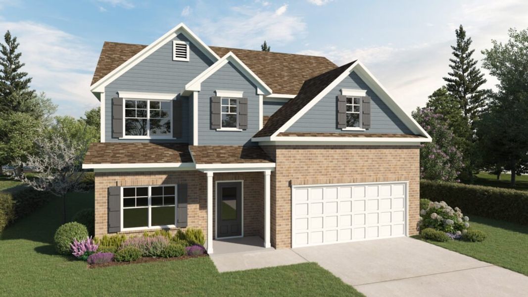 Representative exterior photo of a completed home built from the The Dunford by Direct Residential Communities in The Hills at Cedar Creek, Winder, GA (Image 2). Representative exterior photo of a completed home built from the The Dunford by Direct Residential Communities in The Hills at Cedar Creek, Winder, GA (Image 2).