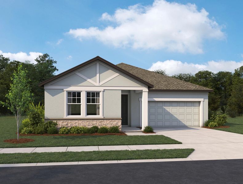 Representative exterior photo of a completed home built from the Plant by Ashton Woods in Oakfield Trails Traditional, Parrish, FL (Image 1).