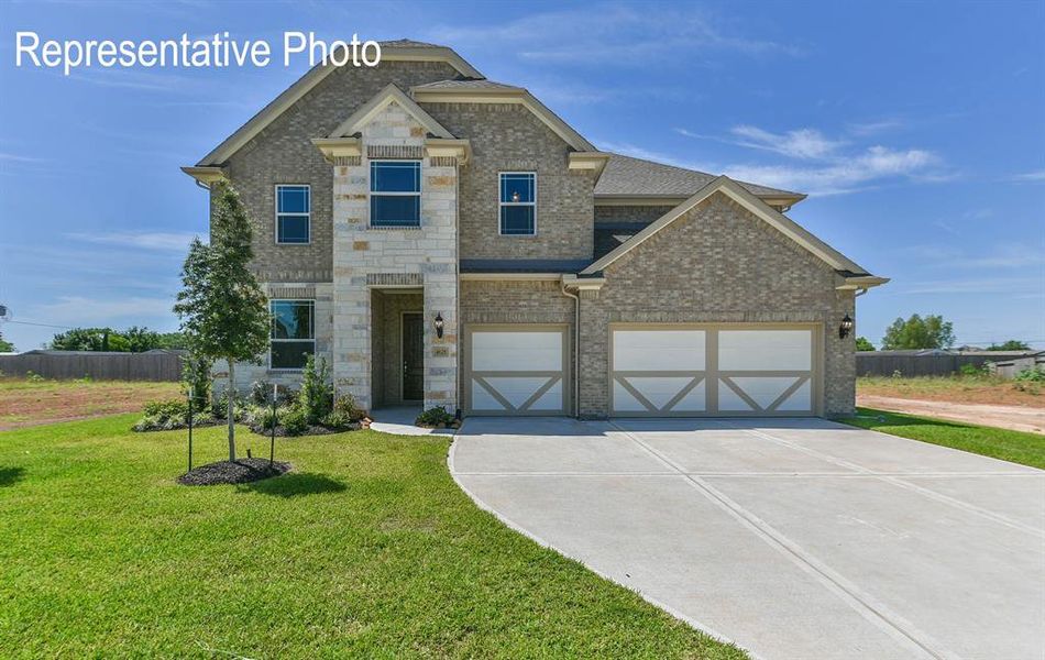 View of front of home with a front lawn