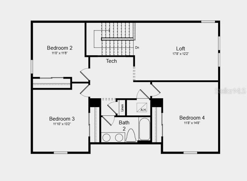 2D floor plan layout of this home in Lochside, Mount Dora, FL (Image 3).