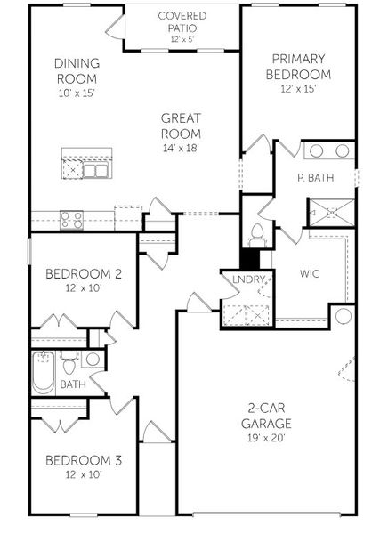 2D floor plan layout for the Retreat - Single Family Homes by Dream Finders Homes in The View at Holt Lake, Four Oaks, NC (Image 4). 2D floor plan layout for the Retreat - Single Family Homes by Dream Finders Homes in The View at Holt Lake, Four Oaks, NC (Image 4).