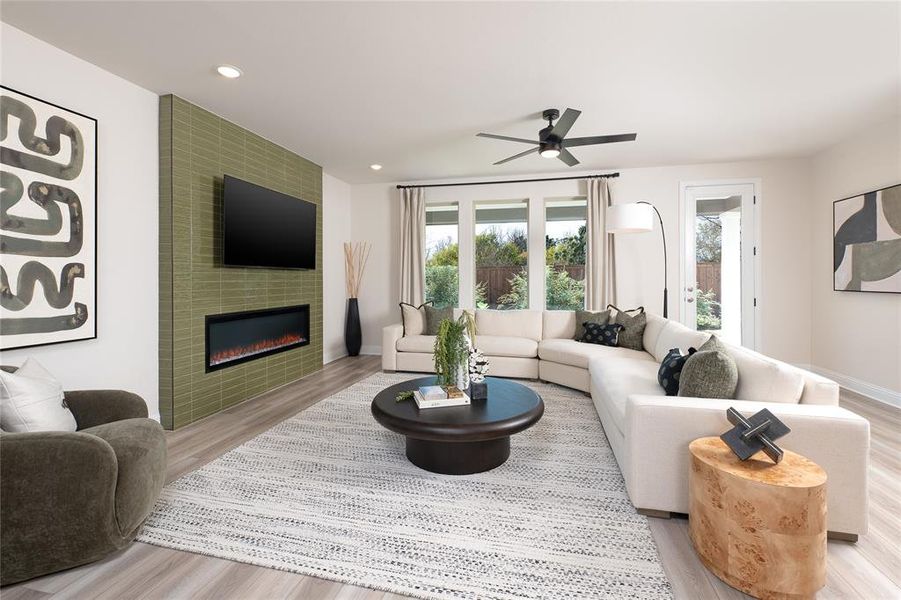 Furnished interior view inside a new home in Spiritas Ranch, Little Elm (Image 12). Furnished interior view inside a new home in Spiritas Ranch, Little Elm (Image 12).