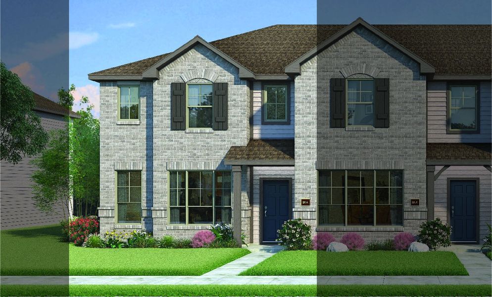 Crockett with Elevation 3A Brick Exterior 2023 Townhomes