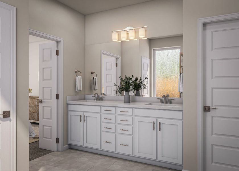 Representative furnished interior of a home built from the Spyglass by Tri Pointe Homes in Flora, Hutto (Image 15).