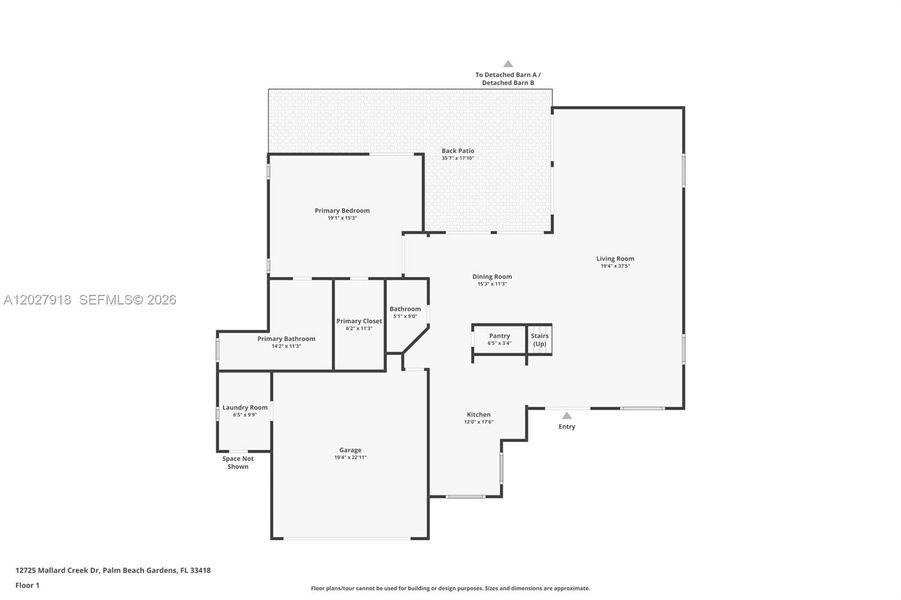 2D floor plan layout of this home in , Palm Beach Gardens, FL (Image 6).