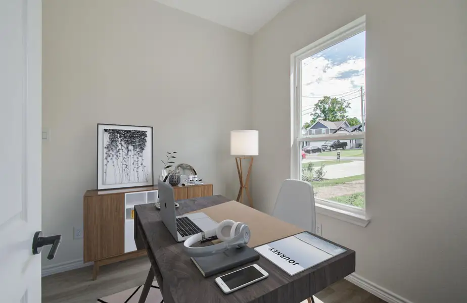 Virtual staging of the first floor bedroom/office/study. Virtual staging of the first floor bedroom/office/study.