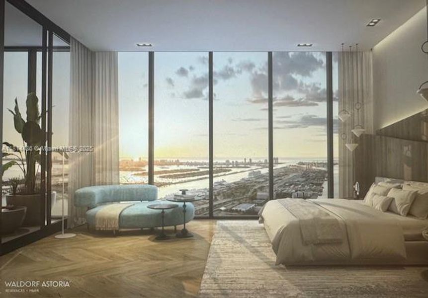 Furnished interior view inside a new home in Waldorf Astoria Residences Miami, Miami (Image 8).