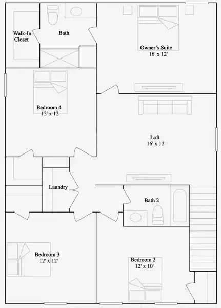 2D floor plan layout of this home in Timbers Edge, New Caney, TX (Image 3).