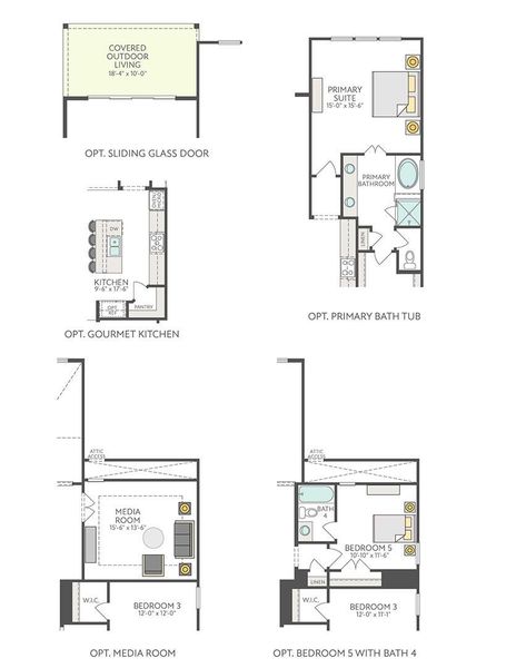 2D floor plan layout of this home in Wolf Ranch, Georgetown, TX (Image 6).